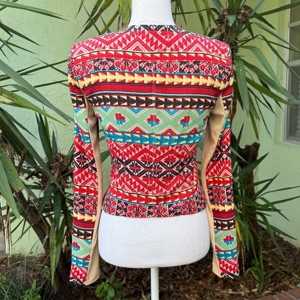 Red Aztec Light Shirt Jacket - Picture 6 of 10
